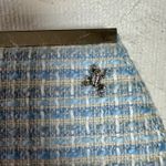 Blue Tweed Clutch Evening Bag Purse with Jeweled Flower Accent Formal Photo 2