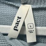 Pact Women's Waffle Knit Hoodie Long Sleeve Organic Cotton Blue Gray Large Blue Photo 2