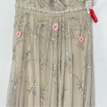 Mac Duggal  9141 Floral Embroidered Sleeveless Beige Multicolor Gown, Size 10 Photo 3