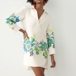 ZARA  Jual Flower Print Collar Dress, Size XL New w/Tag Photo 12