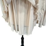 Ultra Pink Small Victorian Top Asymmetrical Crochet Lace Lined Long Bell Sleeves Photo 4