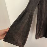 American Eagle  Purple Knit Bell Sleeve Sweater Boho Bohemian Lace Up Fuzzy Fall Photo 7