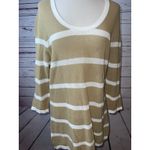Tommy Bahama Knit Top XL Extra Large Beige Striped Long Sleeve Swim cover up Photo 7