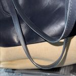Tory Burch  Black and Tan Leather Canvas Tote Photo 6