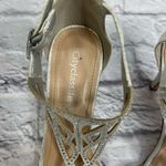 City Classified Womens Maggie Rhinestone Formal Heel Silver Size 9 Ankle Strap Photo 5
