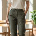 Chico's NWOT Belted Utility Ankle Pants GREEN D RING BELT SZ-10 Photo 0