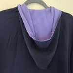 Doncaster  Navy Silk Hooded Jacket Photo 5