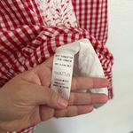 J. Marie Women’s The Andy Ruffle Neck Dress in Gingham Red White Large Photo 4