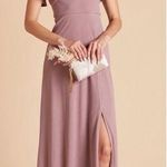 Birdy Grey  Hannah Flutter Sleeve Dress In Dark Mauve With Slit Photo 1