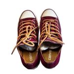 Converse the chuck taylor low top burgundy leather shoe lace men’s 4, women’s 6 Photo 3