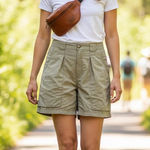 Alpine Design  Hiking Shorts Womens Medium Khaki Nylon Outdoors Utility Quick Dry Photo 0