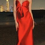 ZARA  maxi Red Evening Dress corset satin midi wedding party cocktail Photo 0