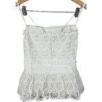 J.Crew Cross-back smocked-waist eyelet top S White NWT Photo 0