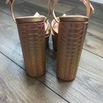 Mettesally Women's Prism Shiny Open Toe‎ Sandals Chunky Block Platform Heels 8.5 Gold Photo 3