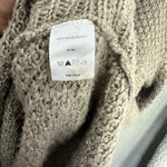 Venus Sweater Womens 1X Beige Crochet Knit Lace Up Accent Boho Chic Costal Cozy Photo 5