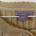 Laura Scott  Vintage Scalloped Trim Metallic Gold Button Up Cardigan Photo 2