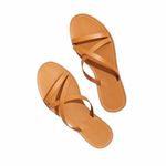 Madewell  The Boardwalk Tan Leather Skinny Strap Slide Sandals Shoes size 7.5 Photo 1