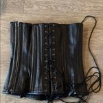 Black Leather Studded Corset Top Size 30 Photo 1