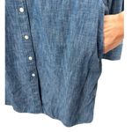 Lands' End Womens Cotton Denim Chambray Shirt Dress Button Down Pockets Size 8 Photo 2