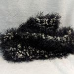 No Brand Scarf White Black Fuzzy Eyelash Soft Winter Warm Cozy Photo 0