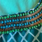 Metro  22 Tunic Top Women 1X Embellished Sheer Lined Green Geometric Short Sleeve Photo 4