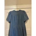 Denim Dress Embroidered Floral Dress with Pockets Size Petite Large Grandma Core Blue Photo 9