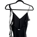 Amanda Uprichard  Cassilda Silk Ruffle Chiffon Maxi Gown In Black Photo 9