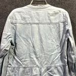 Abercrombie & Fitch Blouse Top Womens XS Light Blue Chambray Cotton Peplum Hem Photo 6