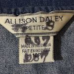 Allison Daley Vintage Nautical Theme Blue Denim Zip Front Vest Sailboat Flag 10P Photo 13