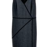 Etcetera Charcoal Gray & Black Sleeveless V-Neck Sheath Dress Size 0 Career Photo 0