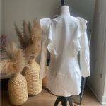 Boohoo White Ruffled Blazer -New Photo 1