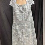 Fortune + Ivy Blue Tweed A-Line Dress Short Sleeve Scoop Neck Womens Size 2X Photo 0