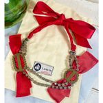 Lanvin Paris Lanvin Couture Rare Swarovski Crystal Red Ribbon Necklace Photo 5