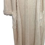 Free People Wouldn't Knit Be Nice LongLine Ivory open front Cardigan L Photo 10