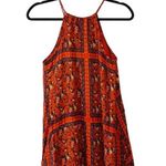 Francesca's Francesca’s Miami Burnt Orange Floral Print Keyhole Mini Dress Photo 6