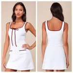 Lulus  Cutest Allure Ivory Bow Square Neck Sleeveless Mini Dress Photo 1