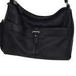 Aurielle Womens Leather Double Top Zippered Compartment‎ Shoulder Handbag Black Photo 1