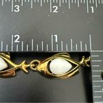 Trifari  Signed School Of Fish Goldtone Milk Glass Fish Link Statement Necklace Photo 6