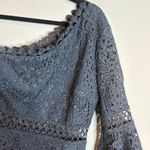 Two Sisters  Crochet Elysian Dress in Steel Blue Photo 2