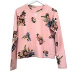 ALBION FIT  Neo Cropped Sweater Pink Floral Long Sleeve Size Small Photo 0