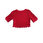 San Joy Cropped Red Lace Short Sleeved Top Size Small Photo 1