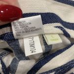 Gianni Bini  Sz L Pants Wide Cropped Crop Cream Navy Vertical Stripes Nautical Photo 7