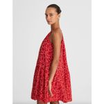 Madewell  Drop Waist Mini Dress Polka Dot Trapeze Relaxed Festival Red XXL NWT Photo 2