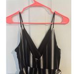 Iris  Jumpsuit Size Small Vertical Stripes Spaghetti Straps Waist Tie Wide Leg Photo 3