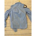 Truth NYC Truth Button -Up Embroidered Floral Blue Blouse Size Large Small Florals Photo 5