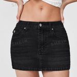 SheIn Black Mini Jean Skirt Photo 2