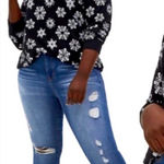 Torrid  Plus Size Goth Emo Skull Black and White Snowflake Sweatshirt Pullover 5X Photo 0