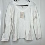 Garnet Hill  Long Sleeve White V Neck Sweater Size XS Photo 0