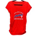 Soft As A Grape Phillies‎ Matternity Shirt Size M Fans Philadelphia MLB Baseball Funny Photo 1