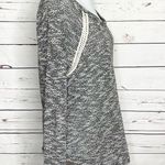 YA Los Angeles Heather Gray Crochet Trim Lightweight Sweater Top Size Large Boho Photo 6